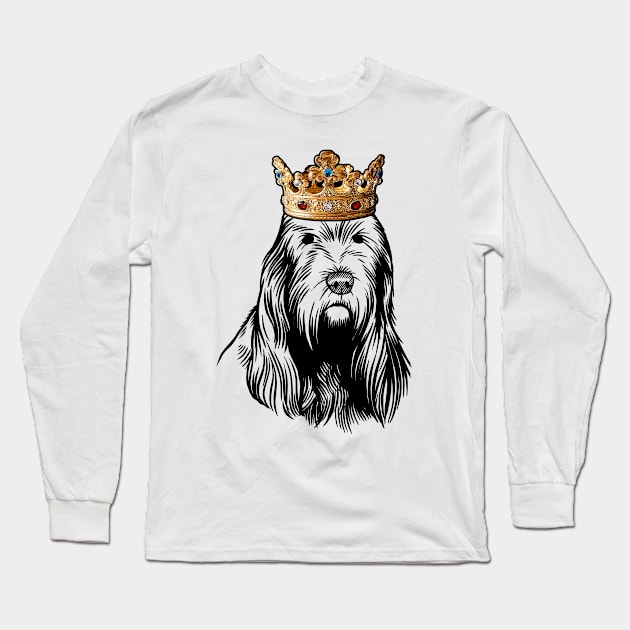 Grand Basset Griffon Vendeen Dog King Queen Wearing Crown Long Sleeve T-Shirt by millersye